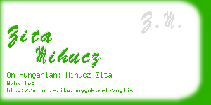 zita mihucz business card
